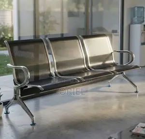 3-Seater Steel Reception Bench for Offices and Waiting Rooms