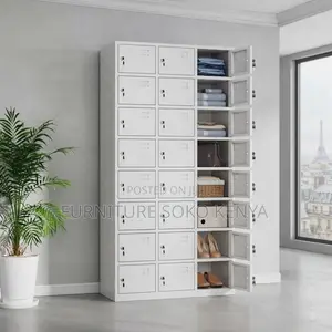 Office Cabinet; 24 Locker Steel Metallic Storage-File Cabinet