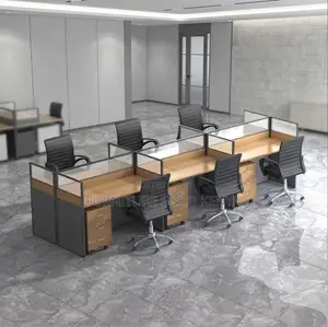 Workstation; Eco-Friendly Six Person Office Workstation