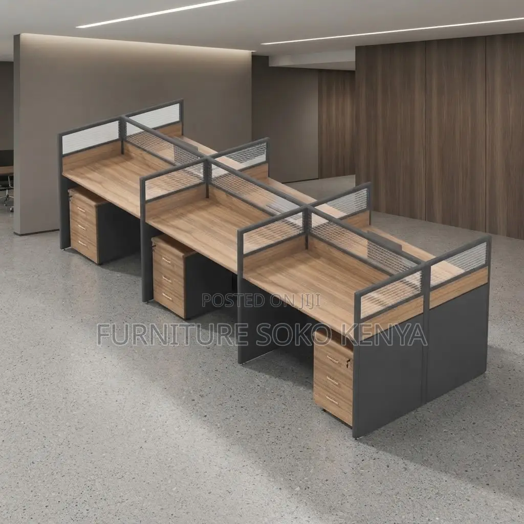 Workstation; Eco-Friendly Six Person Office Workstation