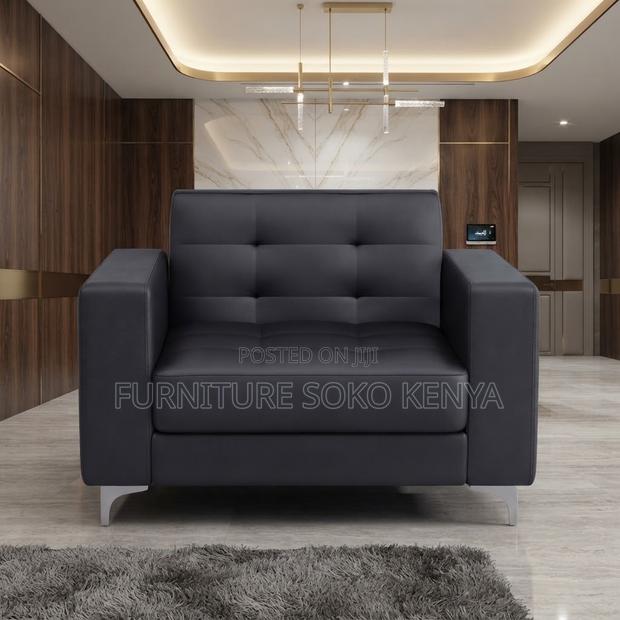 Sofa; Single Seater Executive High Back Leather Sofa - thumbnail 6