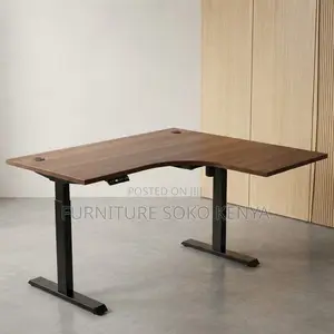 Office Desk; 1.4 M Corner Modern Dual Motor Standing Desk