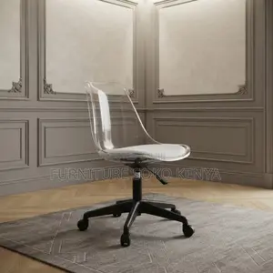 Home Chairs; Clerical Medium Backrest White Clear Chair