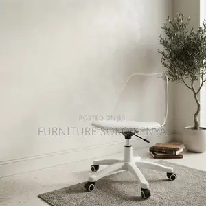 Home Chairs; Clerical Medium Backrest White Clear Chair