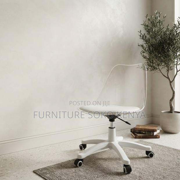 Home Chairs; Clerical Medium Backrest White Clear Chair - thumbnail 5