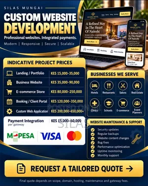 Custom Website Designer | E-Commerce, M-Pesa Booking Systems