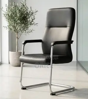 Executive Leather Visitor Chair for Offices and Reception Areas