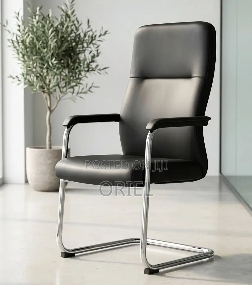 Executive Leather Visitor Chair for Offices and Reception Areas