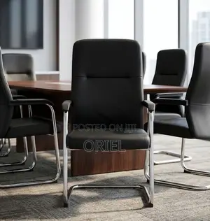 Executive Leather Visitor Chair for Offices and Reception Areas