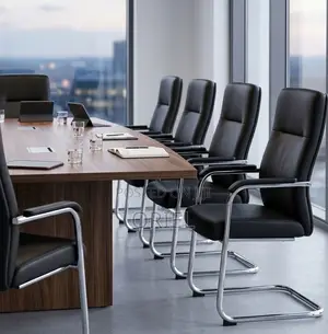 Executive Leather Visitor Chair for Offices and Reception Areas
