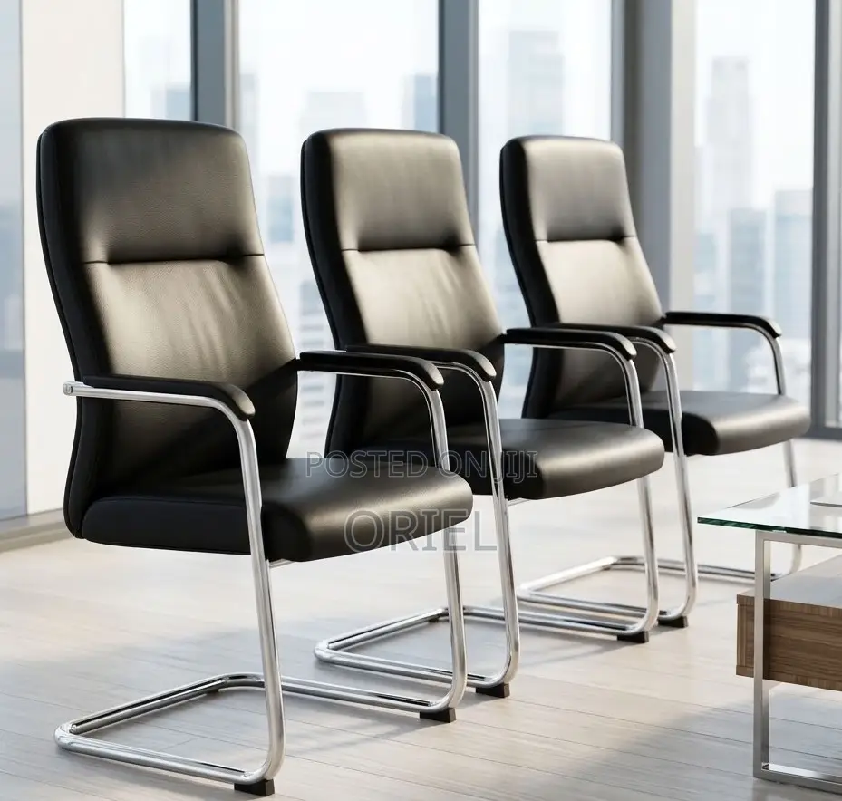 Executive Leather Visitor Chair for Offices and Reception Areas