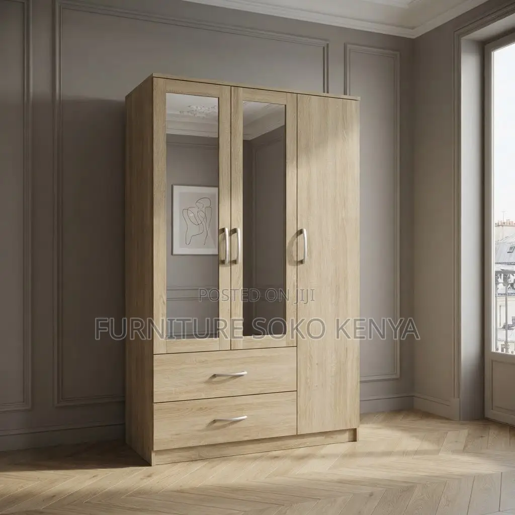 Bedroom Wardrobe 3 Door 1drawer With Mirror