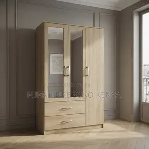 Bedroom Wardrobe 3 Door 1drawer With Mirror