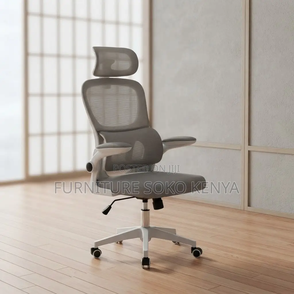 Office Chairs; Swivel White Mesh Orthopedic Study Chair With Arms