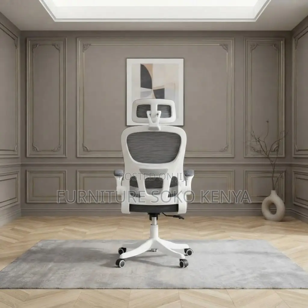 Office Chairs; Swivel White Mesh Orthopedic Study Chair With Arms