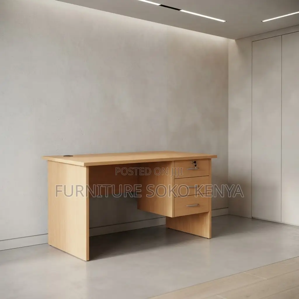 Office Desk; 1200mm Secure Work-From-Home Desk With Locking Drawer