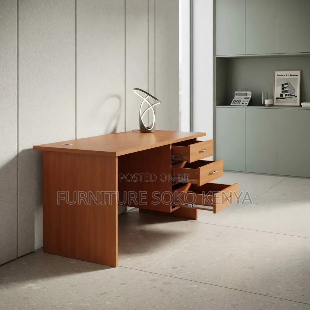 Office Desk; 1200mm Secure Work-From-Home Desk With Locking Drawer