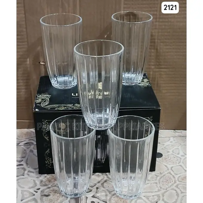 Transparent Drinking Glasses Set(6) for Cold/Warm Drinks