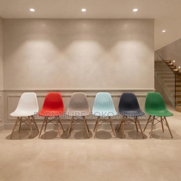 Home Chairs; Armless Eames Side Dining Chairs - main view