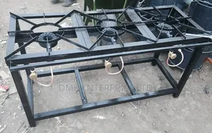 Heavy-Duty Commercial Impressive 3-Burner Mild Steel Gas Cooker.
