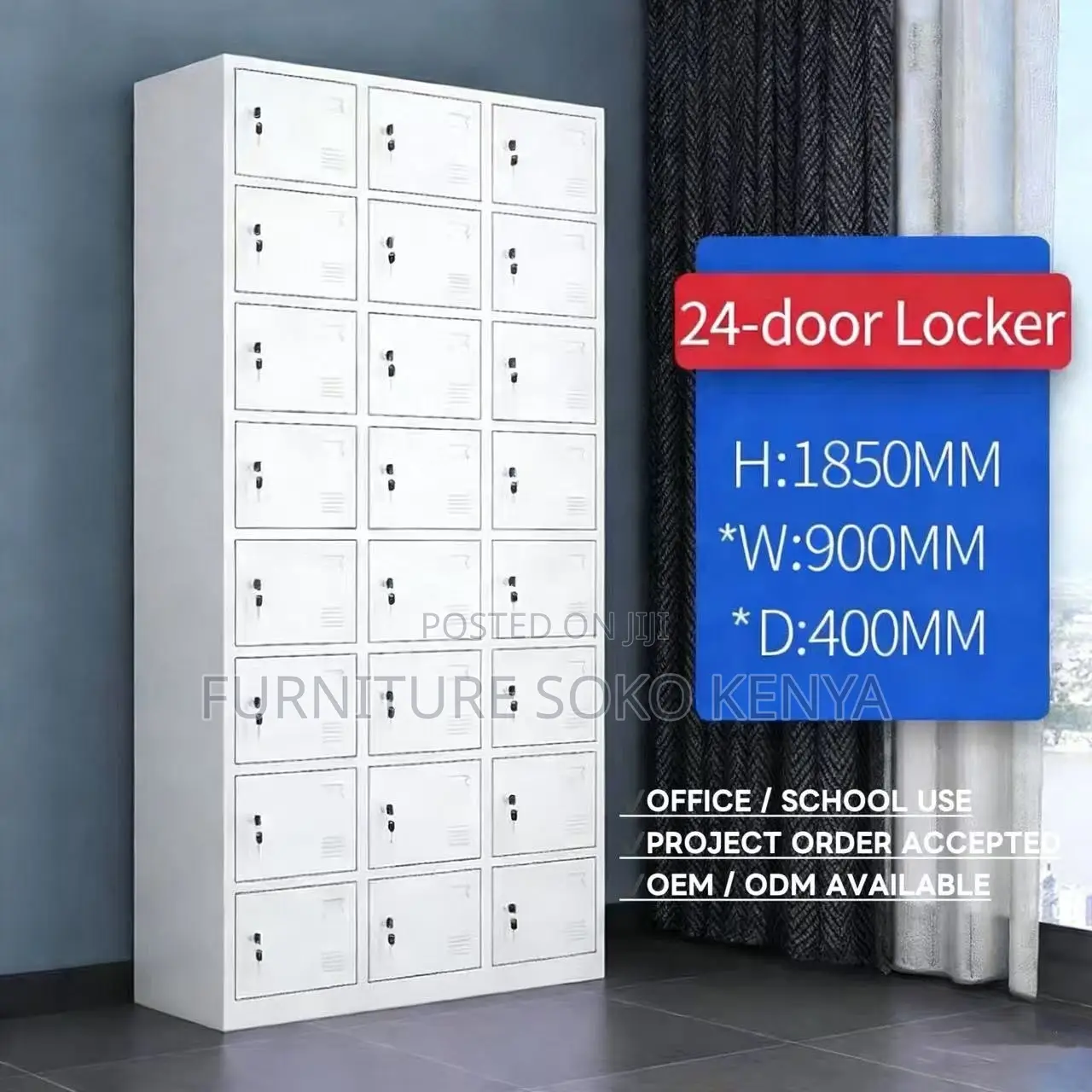 Storage Cabinet : Grey 24-Locker Metallic Office Storage Cabinet