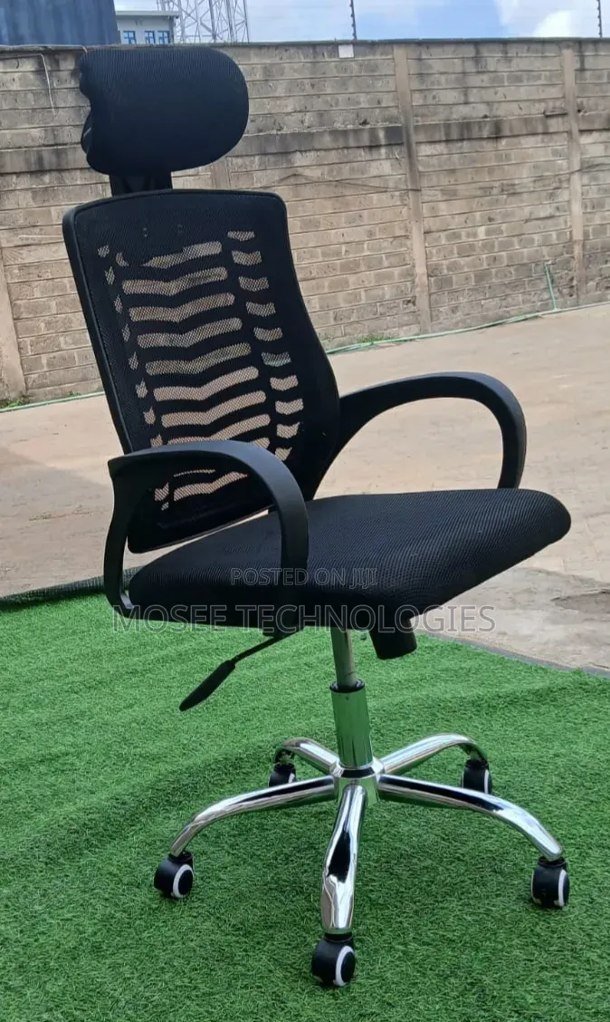 Secretarial Mesh Office Chair With Headrest