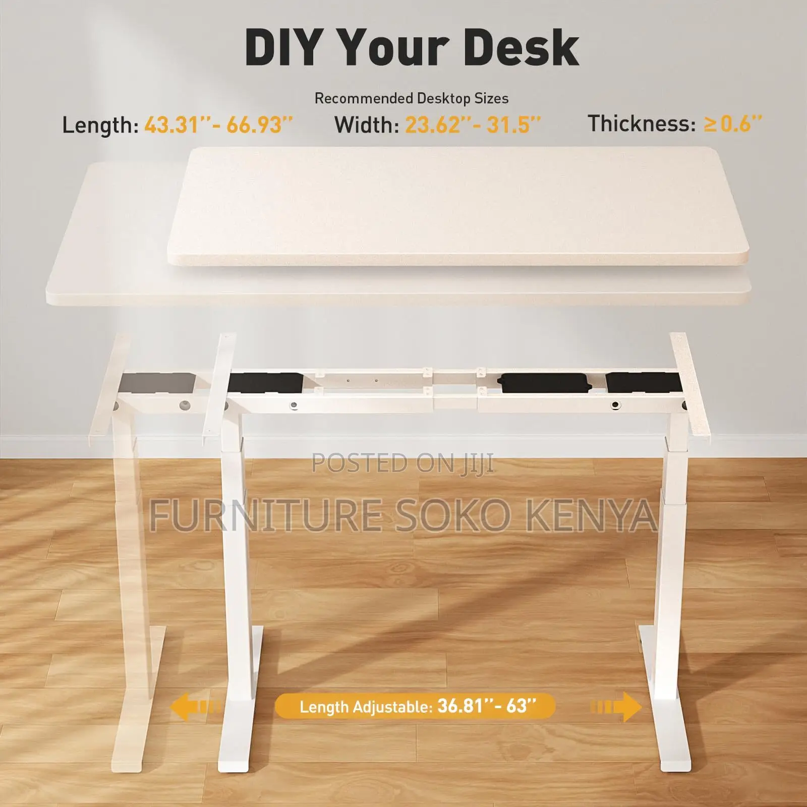 Office Desk; 1.4 Meter Electric L Shape Table With 2 Control Motors