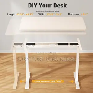 Office Desk; 1.4 Meter Electric L Shape Table With 2 Control Motors