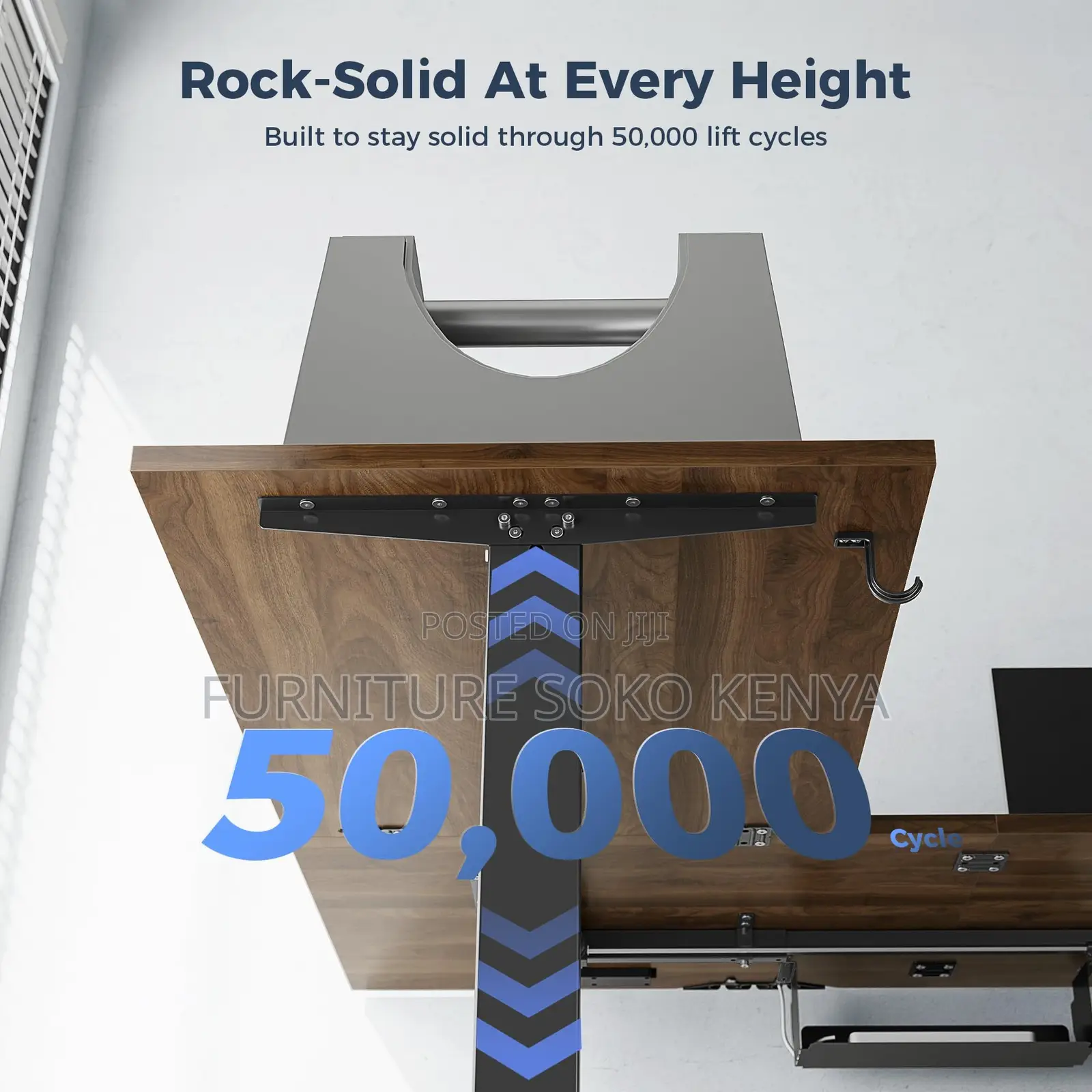 Office Desk; 1.4 Meter Electric L Shape Table With 2 Control Motors