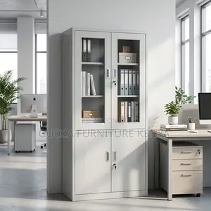 2-Swing Door Half Glass File Storage Cabinet