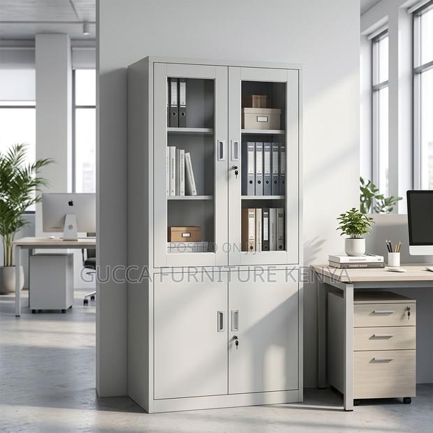 2-Swing Door Half Glass File Storage Cabinet