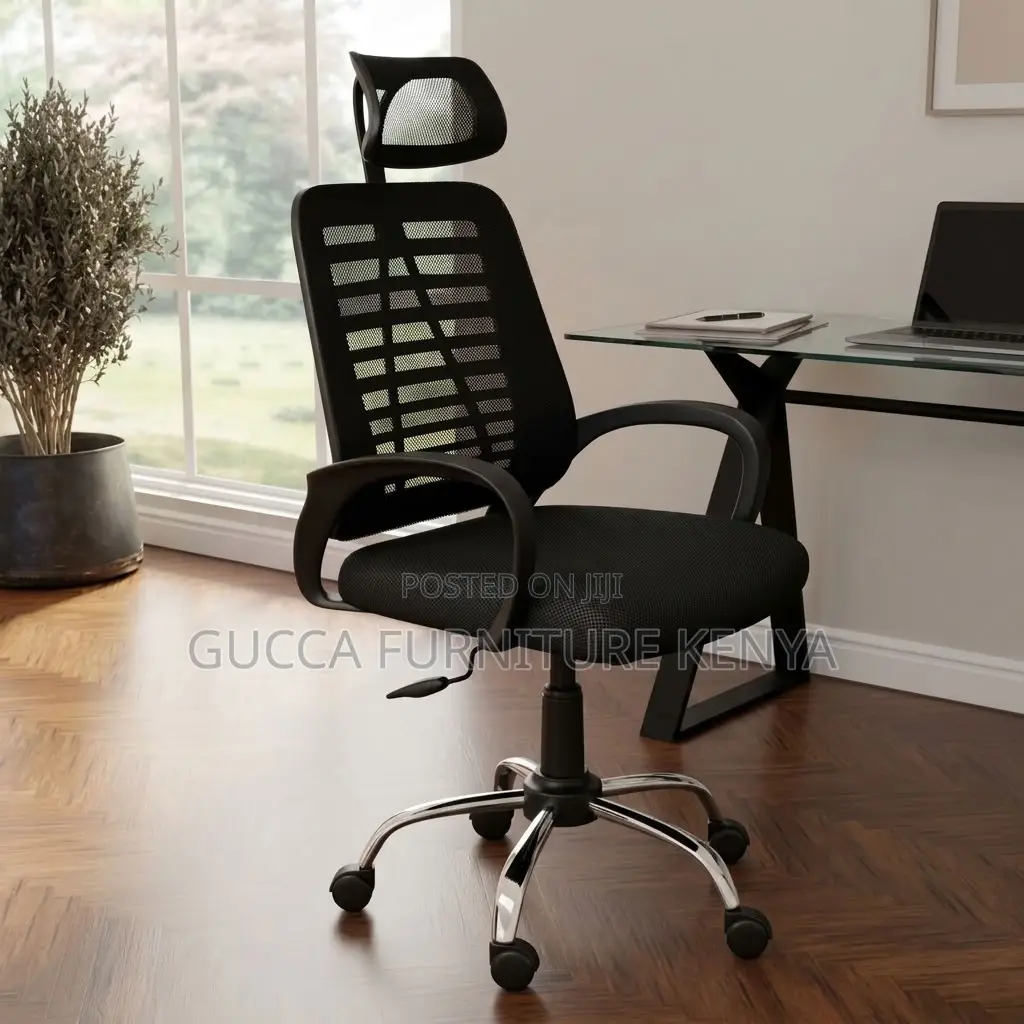 Swivel Adjustable Study Chair With Headrest
