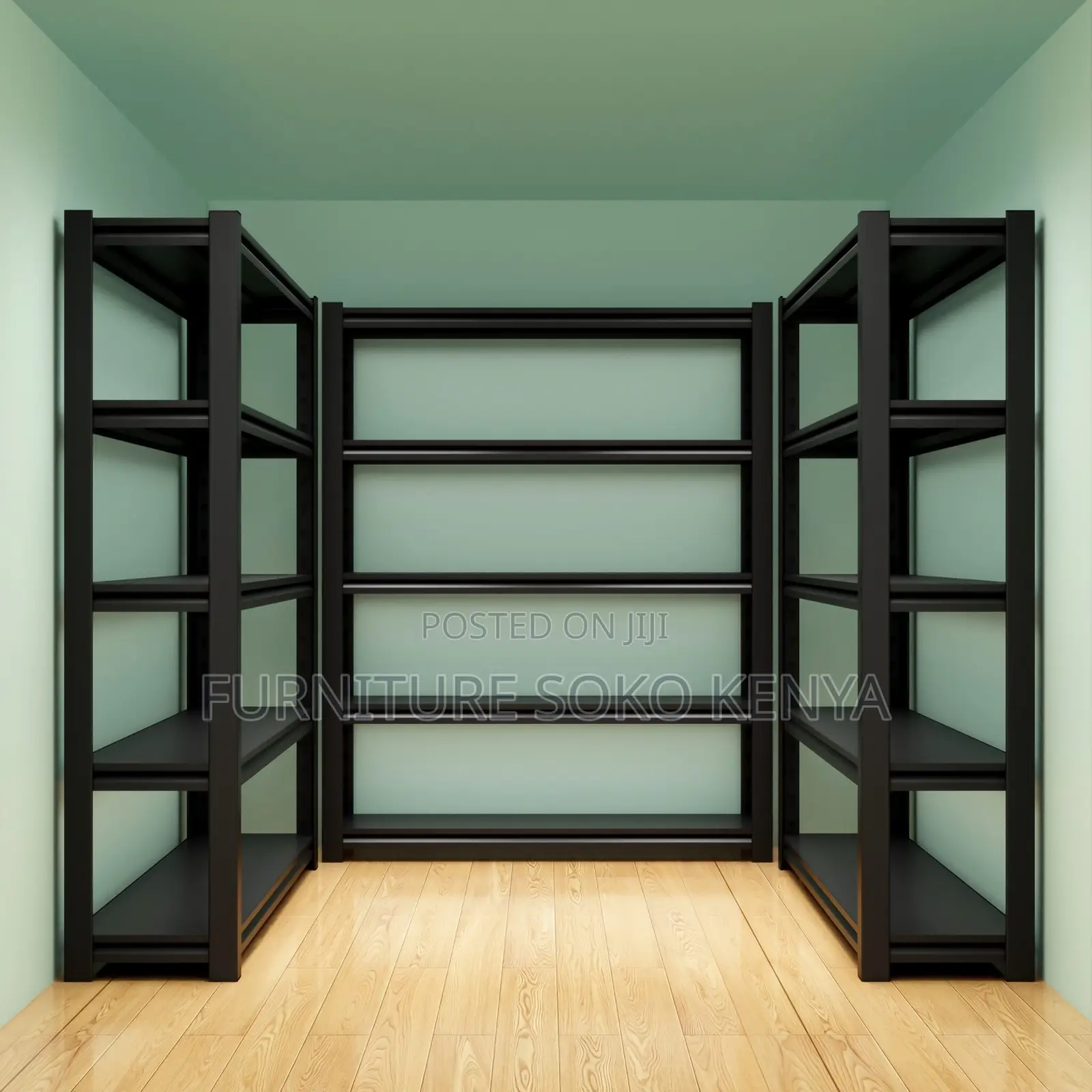 Storage Unit; Office Steel Adjustable Shelving Black Rack