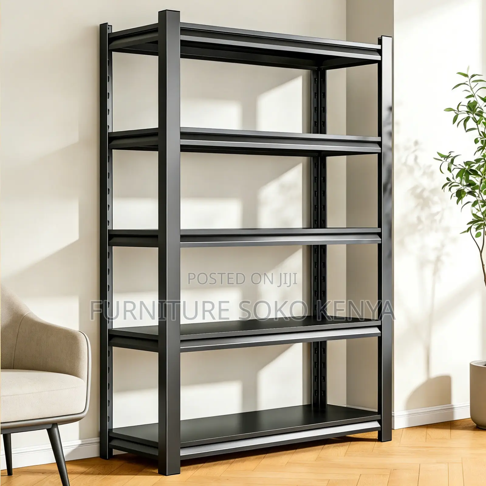 Storage Unit; Office Steel Adjustable Shelving Black Rack