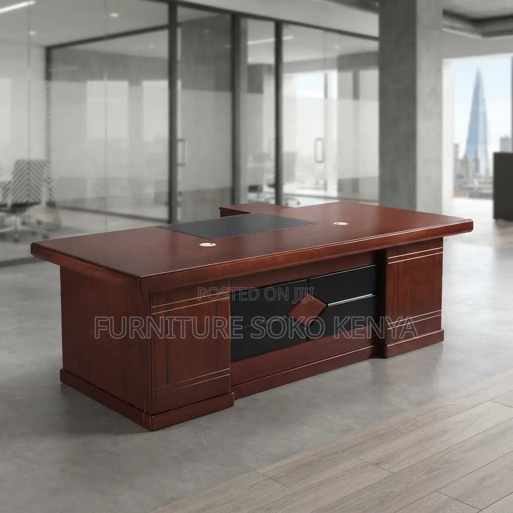 Office Desk; 2 Meters Mahogany Executive Office Desk