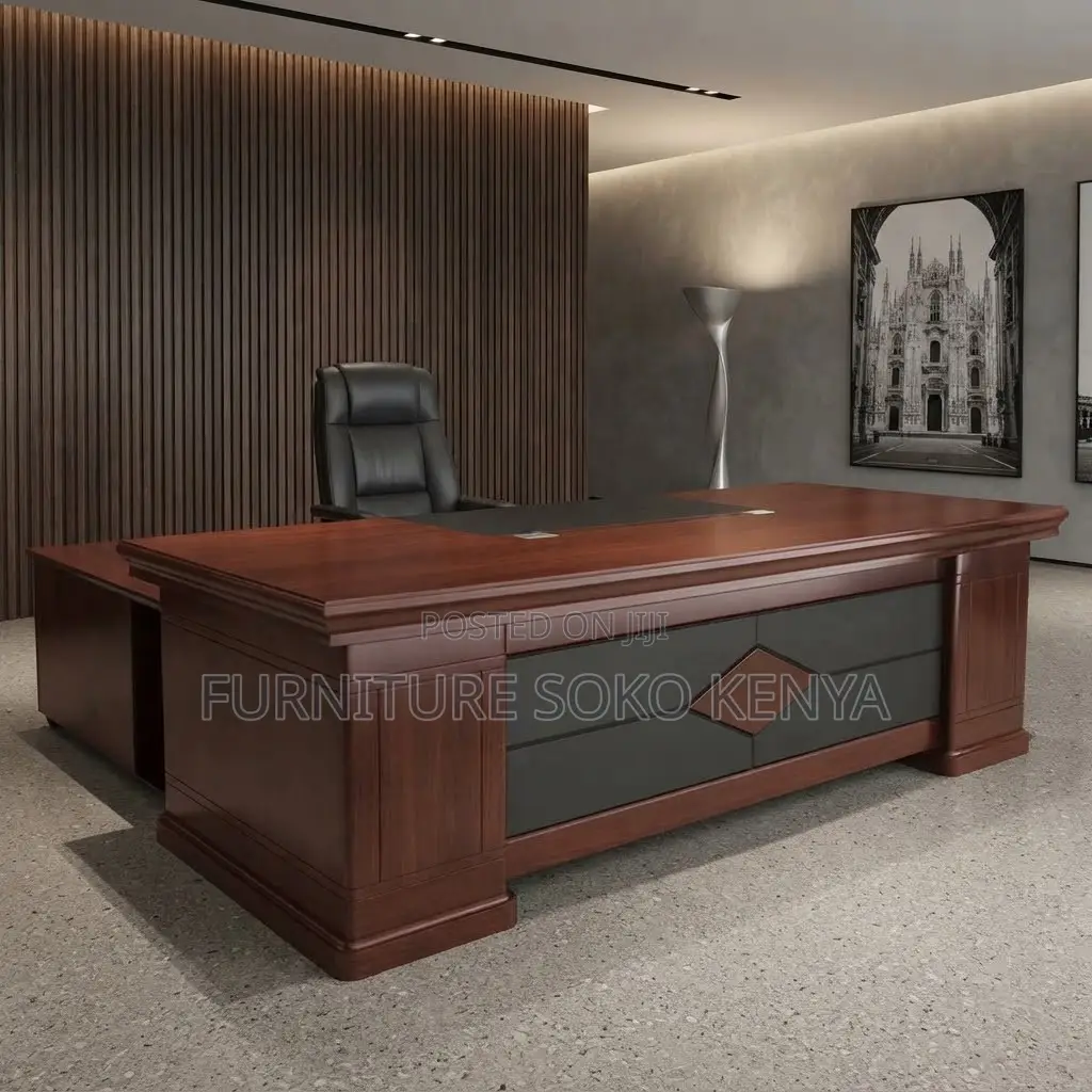 Office Desk; 2 Meters Mahogany Executive Office Desk