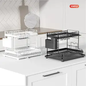 Dish Rack Countertop Storage Holder Double-Layer Multi-Function