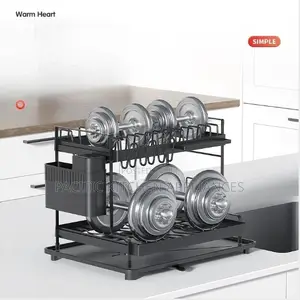 Dish Rack Countertop Storage Holder Double-Layer Multi-Function