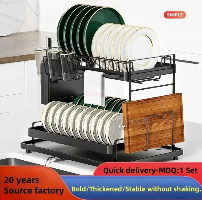 Dish Rack Countertop Storage Holder Double-Layer Multi-Function