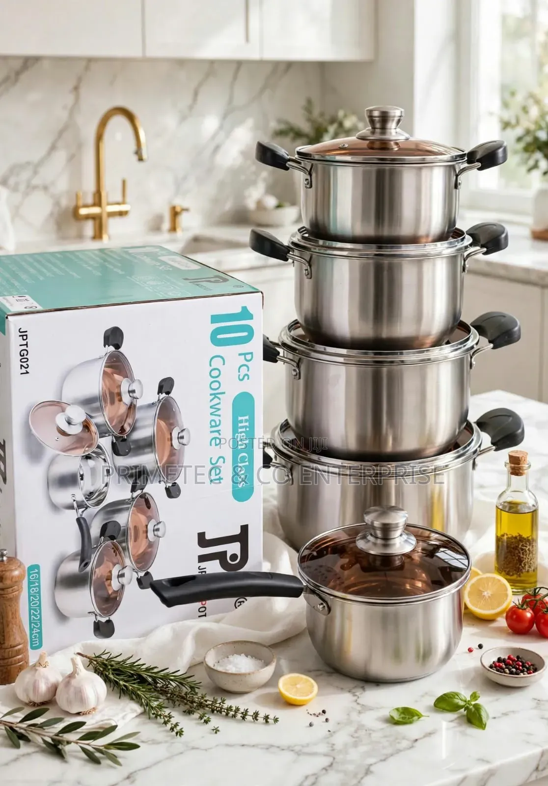 10 PC Jp Stainless Cookware Set