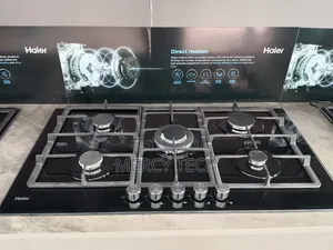 Haier 75cm Built-in Gas Hob (HOB-S775B, Black Glass)