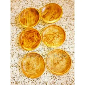 6 Wooden Plates/ Platter ( 10 Inches Each)