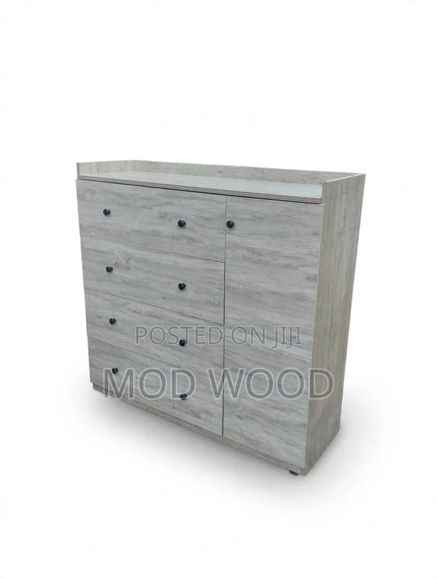 Rustic Light Wash Wooden Storage Dresser Cabinet - thumbnail 2