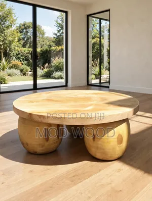 Axiom Modern Solid Wood Log-Base Coffee Table