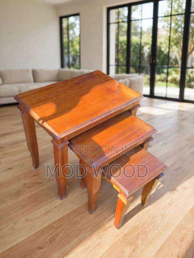 Handcrafted Solid Wood Nesting Tables Set of Three