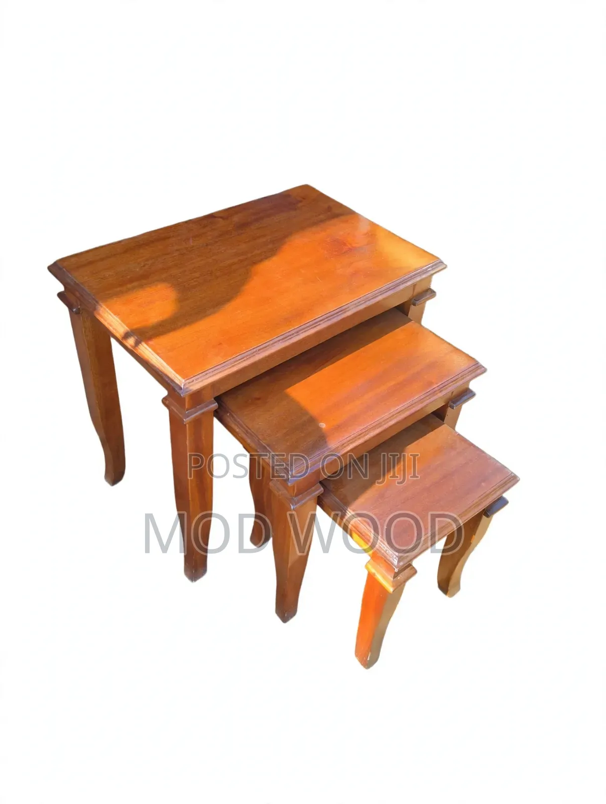 Handcrafted Solid Wood Nesting Tables Set of Three