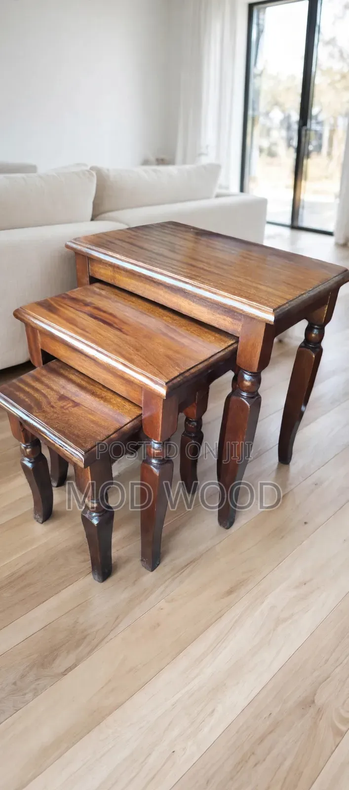 Artisan Dark Brown Solid Wood Nesting Tables Se