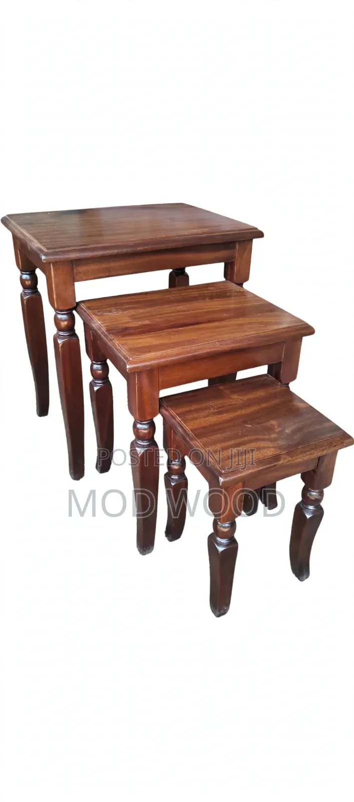 Artisan Dark Brown Solid Wood Nesting Tables Se