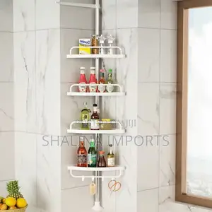 4 Tier Adjustable Telescopic Multi-Corner Shelf Organiser