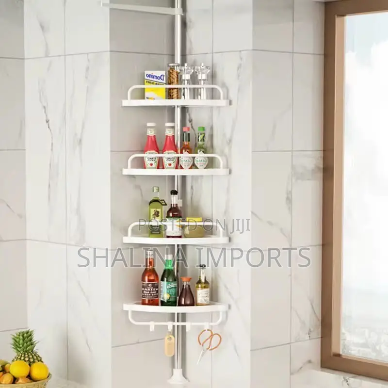 4 Tier Adjustable Telescopic Multi-Corner Shelf Organiser